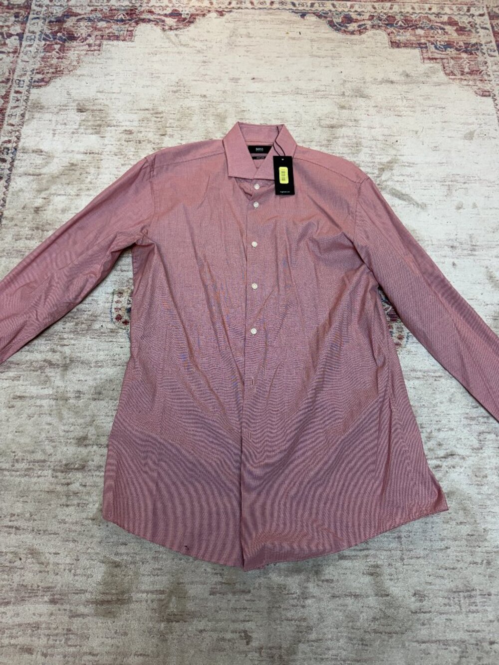 Hugo Boss Men's Dusty Rose Long Sleeve Shirt-Size 16.5 32/33-Brand New